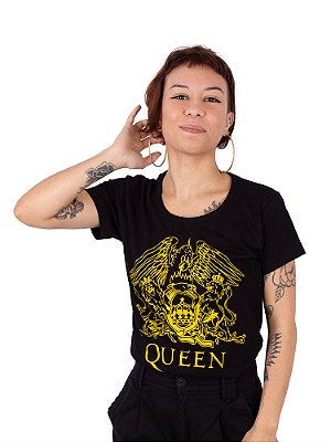 Camiseta Feminina Queen Gold Preta