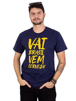 Camiseta Brasil Vem Cerveja Marinho