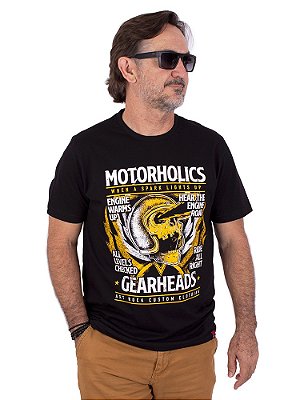 Camiseta Moto Gearheads Preta