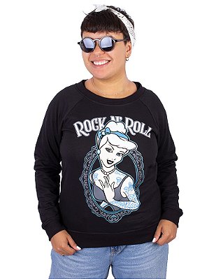 Moletinho Feminino Princesa Rock Tatuada Preto - Novo