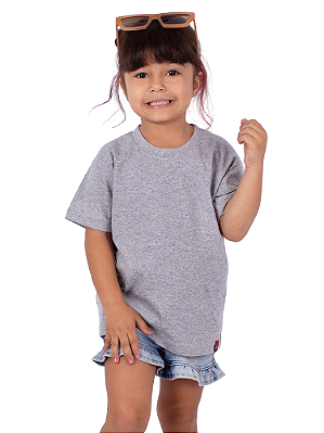 Camiseta Infantil Básica Cinza Mescla