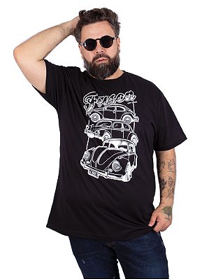 Camiseta Fusca Versões - Preta.