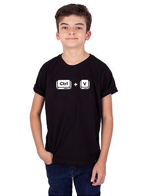 Camiseta Juvenil Cópia CTRL V - Preta
