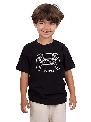 Camiseta Infantil Player 2- Preta