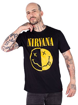 Camiseta Nirvana Smile - Preta