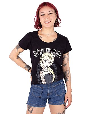 Camiseta Feminina Rainha Tatuada - Preta