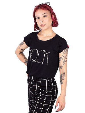 Blusa Gola Redonda Long Rock - Preta