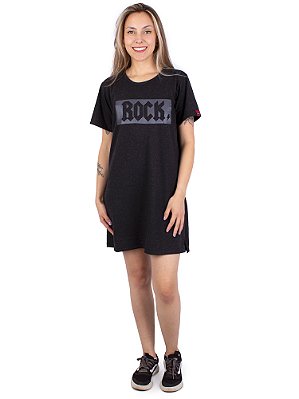 Vestido Tshirt Rock Preto Jaguar