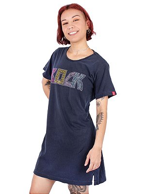 Vestido Tshirt Estonado Color Rock Azul