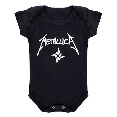 Body Bebê Metallica Black Preta