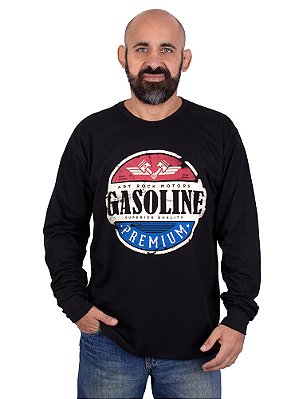 Camiseta Manga Longa Gasoline Preta