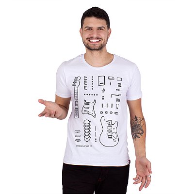 Camiseta Guitarra Desconstruction Branca