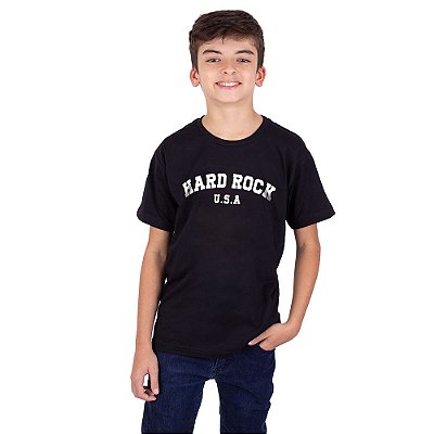 Camiseta Juvenil Hard Rock Relevo Preta