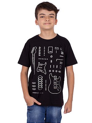 Camiseta Juvenil Guitarra Desconstruction Preta
