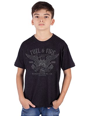 Camiseta Juvenil Fuel and Fire Preta jaguar