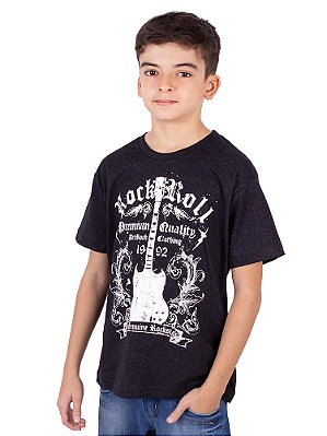 Camiseta Juvenil Guitarra SG Preto Botonê