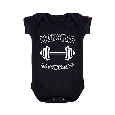 Body Bebê Monstro em Treinamento - Preto