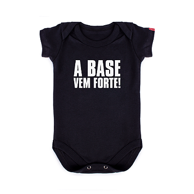 Body Bebê A Base Vem Forte - Preto