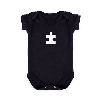 Body Bebê A Pecinha que Faltava - Preto