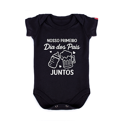 Body Bebê Primeiro Dia Dos Pais - Preto