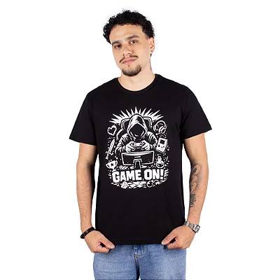 Camiseta Game On - Preta.