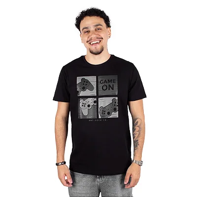 Camiseta Controle Game On - Preta.