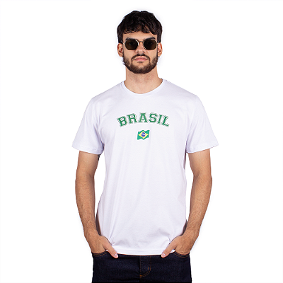 Camiseta Brasil Clássico - Branca.