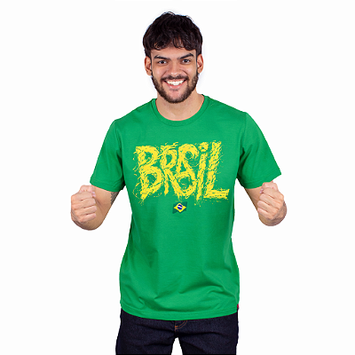 Camiseta Brasil Rabiscos - Verde.