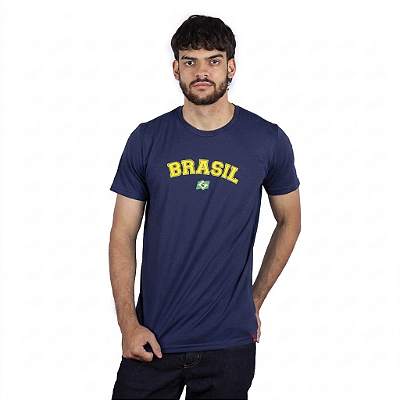 Camiseta Brasil Clássico - Marinho.