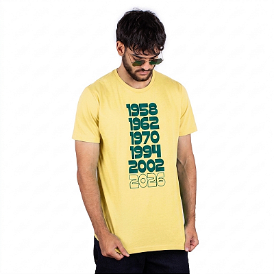 Camiseta Brasil Torcida Agora Vai - Amarela.