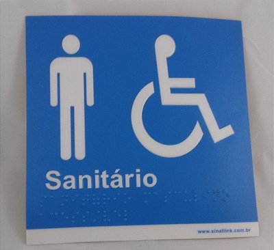 Placa Sanitário Masculino Acessível - Braille  