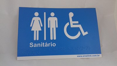 Placa Sanitário Unissex Acessível - Braille  