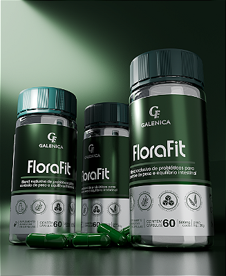 FloraFit - Probióticos para Emagrecer-Saúde Intestinal-Reduz Inchaço Abdominal - 3 Potes