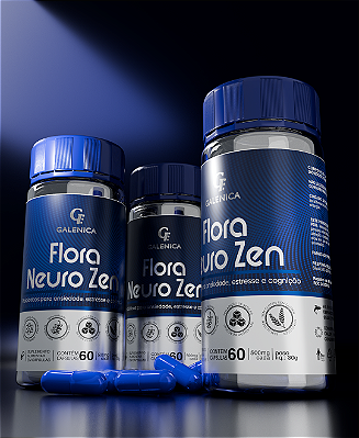 Flora Neuro Zen - Probióticos para Ansiedade-Estresse-Cognição-3 potes