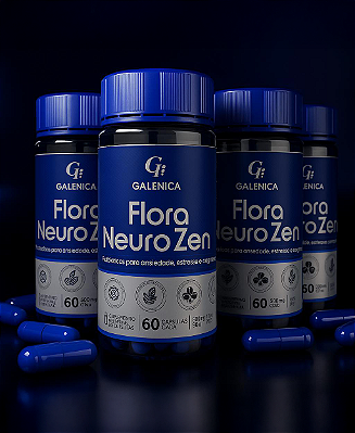 Flora Neuro Zen - Probióticos para Ansiedade-Estresse-Cognição-4 potes