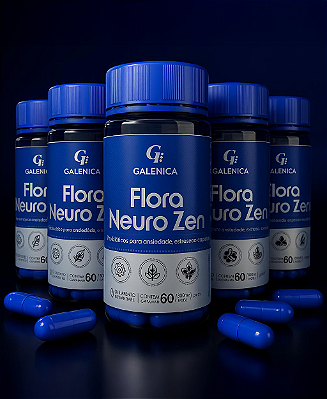Flora Neuro Zen - Probióticos para Ansiedade-Estresse-Cognição-5 potes