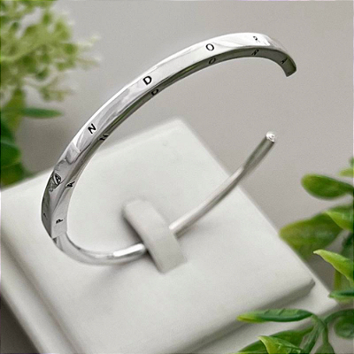 Bracelete Signature ID Inspirado - Prata 925 Rígido e Ajustável