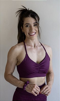 Top Sofia uva franzidinho costas aberta suplex de poliamida - PORLE