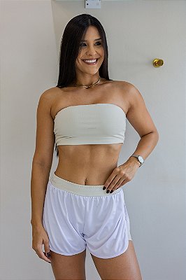 Top faixa off white suplex de poliamida - PORLE