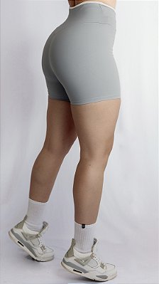 Short Urban empina bumbum cinza suplex de poliamida - PORLE