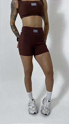 Short café canelado suplex de poliamida – Porle