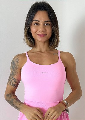Regata flow poliamida alcinha rosa chiclete - PORLE