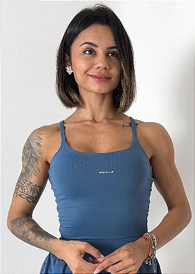 Regata flow poliamida alcinha azul petróleo - PORLE