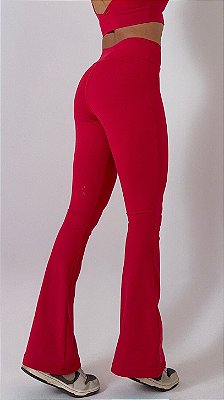 Calça Flare vermelha suplex de poliamida - PORLE