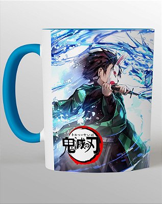 Caneca Demon Slayer Tanjiro Kamado - Interior E Alça Branca