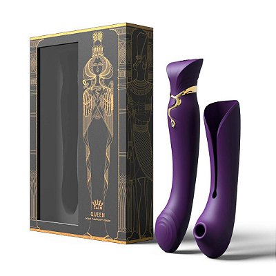 ZALO QUEEN PULSEWAVE - Vibrador Estimulador De Ponto G E Clitóris Capa Com Sucção 8 Vibrações Swarovski | Cor: Roxo