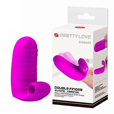 PRETTY LOVE ABBOTT - Capa Para Dedo Em Silicone Com Vibração E Textura Estimuladora - 9,5 X 4,5 Cm | Cor: Roxo