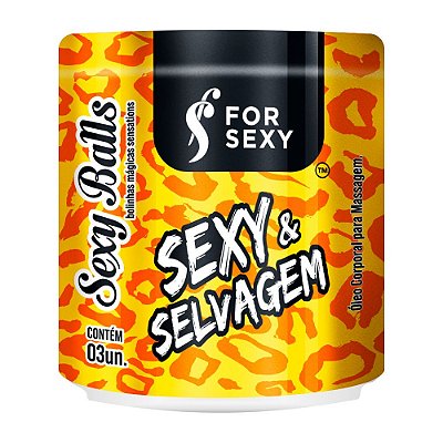 FOR SEXY SELVAGEM - Bolinha Explosiva Com Efeito Esquenta Esfria | Contém 3 Cápsulas