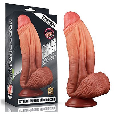 LOVETOY NATURE COCK 10" - Pênis Realístico Com Glande Definida, Veias Salientes, Ventosa E Escroto | 25,9 X 6,8 Cm