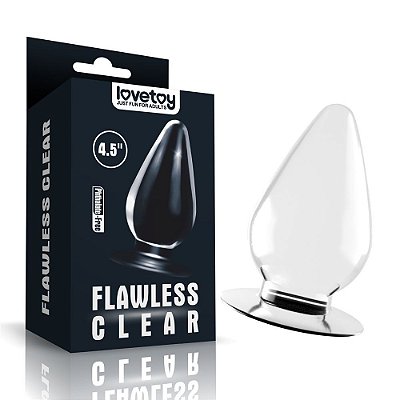 Lovetoy Flawless Clear - Plug Anal Transparente Em Formato Cônico 12 x 6 Cm
